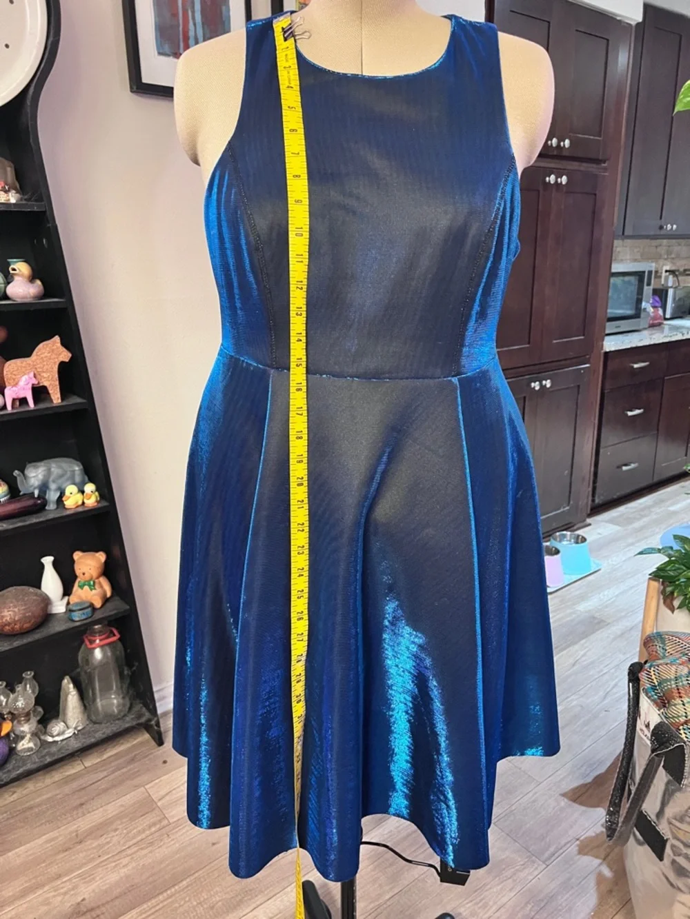 torrid Shimmery Navy-Blue Midi Dress - Picture 11 of 12